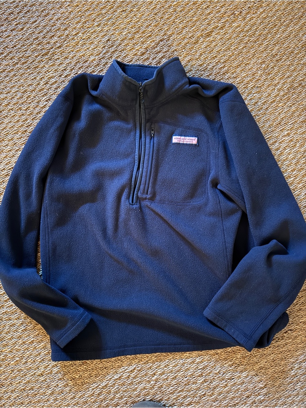 Vineyard Vines Men's Navy Quarter-Zip Fleece Pullover